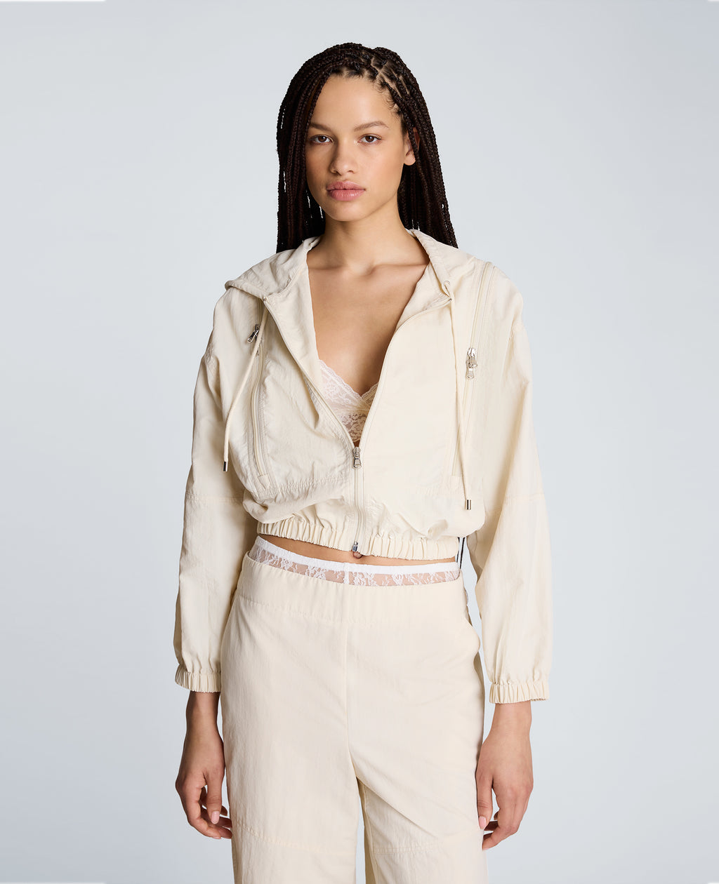 Kenneth Cole - Zip Shoulder Hoodie with Front Zip WOMENS JACKET for Women 