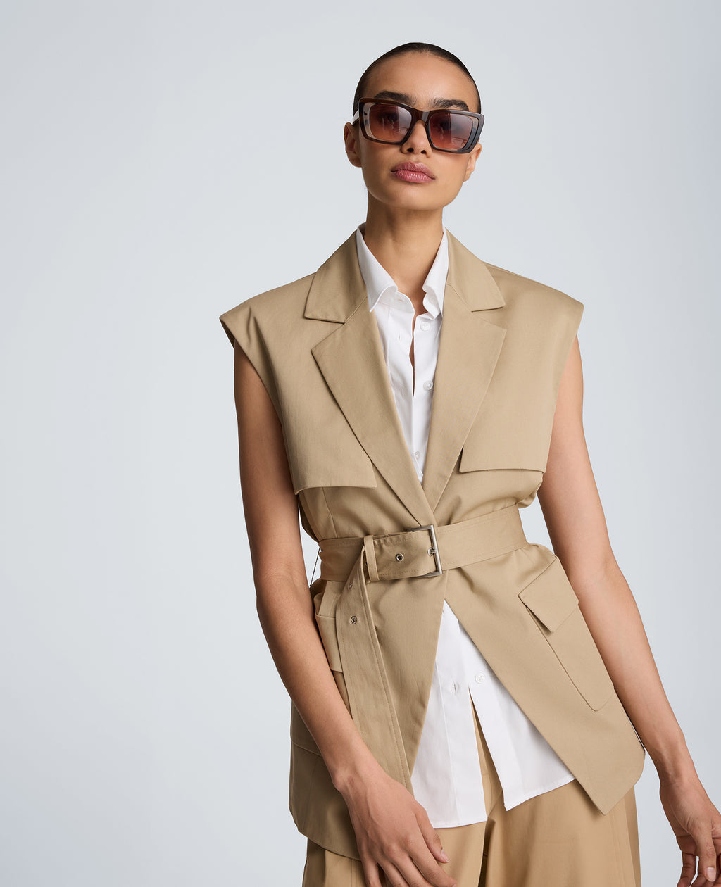 Kenneth Cole - Belted Vest with Storm Flaps WOMENS JACKET for Women 