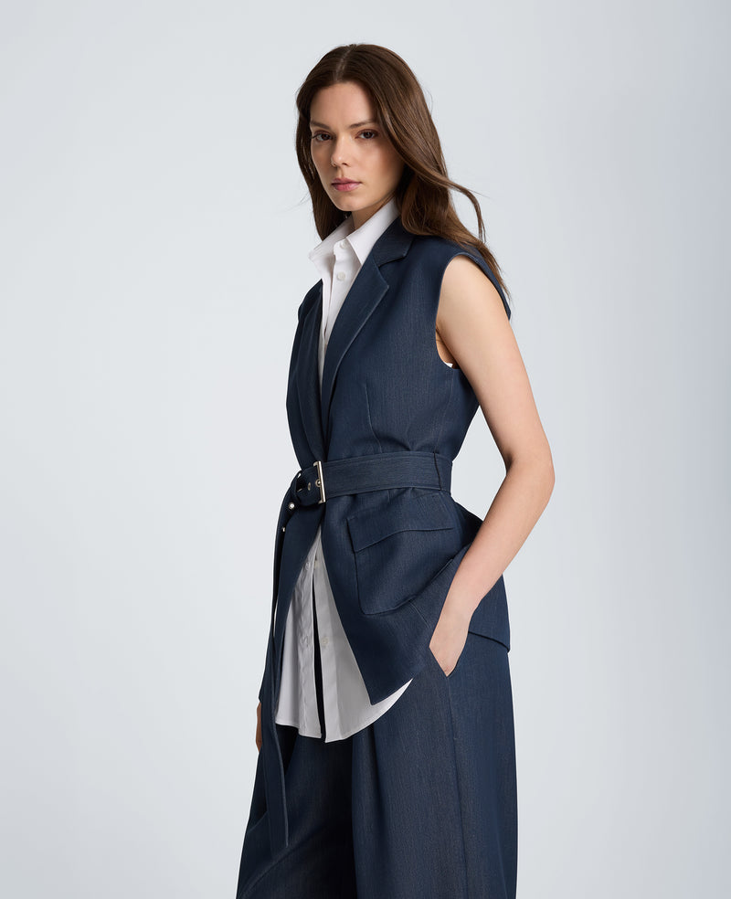 Kenneth Cole - Belted Vest with Removeable Shirt WOMENS JACKET for Women