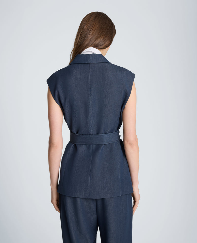 Kenneth Cole - Belted Vest with Removeable Shirt WOMENS JACKET for Women