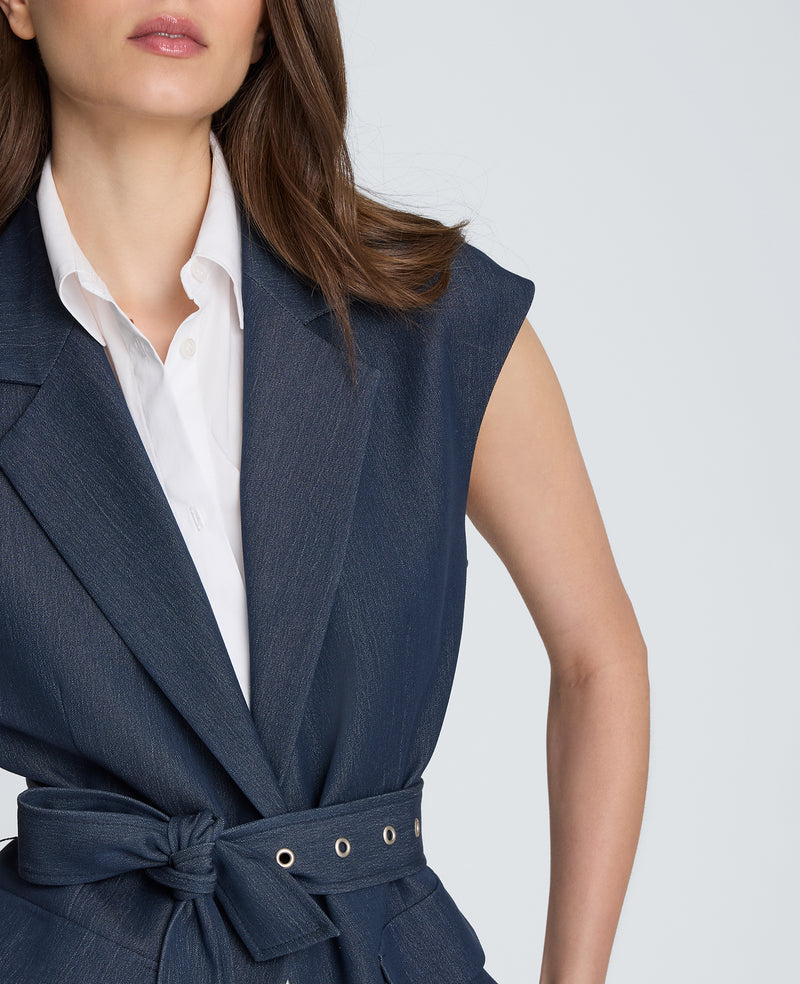 Kenneth Cole - Belted Vest with Removeable Shirt WOMENS JACKET for Women
