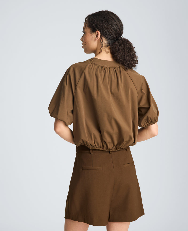 Kenneth Cole - Shirred Neck Raglan Bubble Blouse WOMENS TOPS for Women