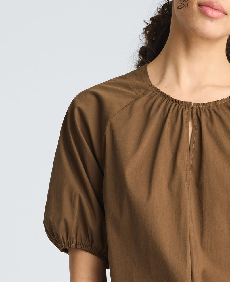 Kenneth Cole - Shirred Neck Raglan Bubble Blouse WOMENS TOPS for Women
