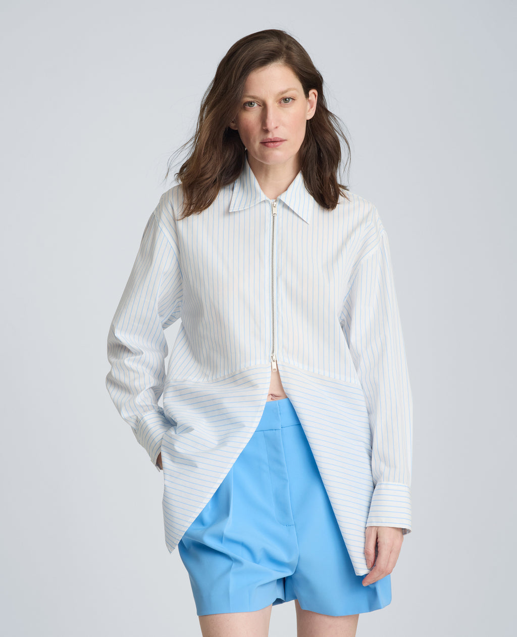 Kenneth Cole - Half Zip Front Paneled Long Sleeve Shirt WOMENS SHIRTS for Women 
