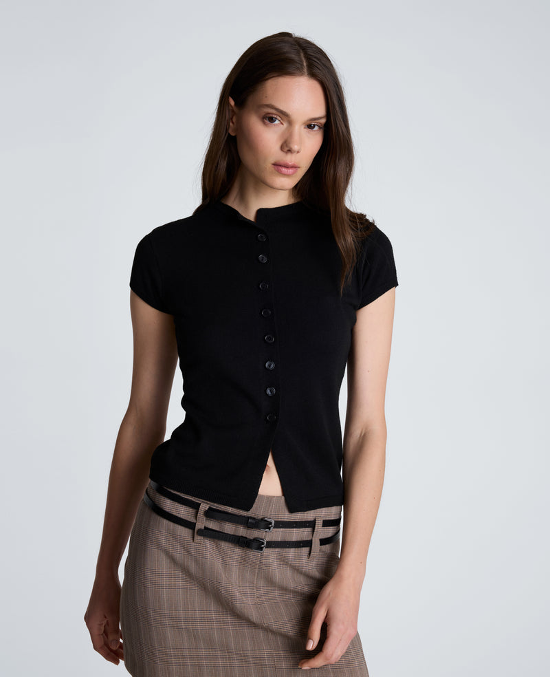 Kenneth Cole - Mock Cardigan with Buttons WOMENS SWEATER for Women