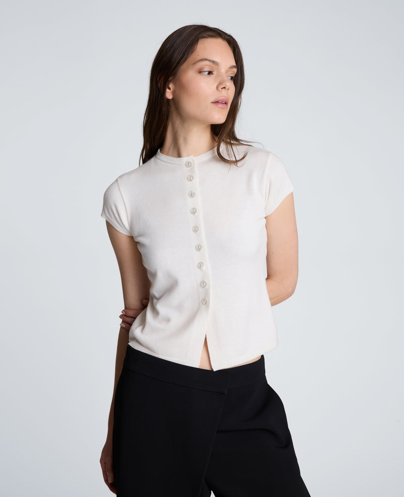 Kenneth Cole - Mock Cardigan with Buttons WOMENS SWEATER for Women