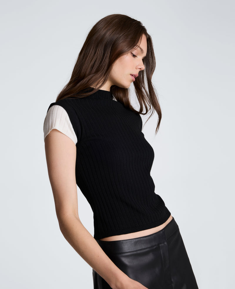 Kenneth Cole - Mock Wide Rib Sweater WOMENS SWEATER for Women