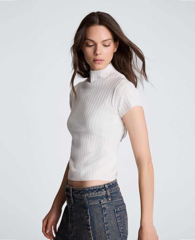 Kenneth Cole - Mock Wide Rib Sweater WOMENS SWEATER for Women