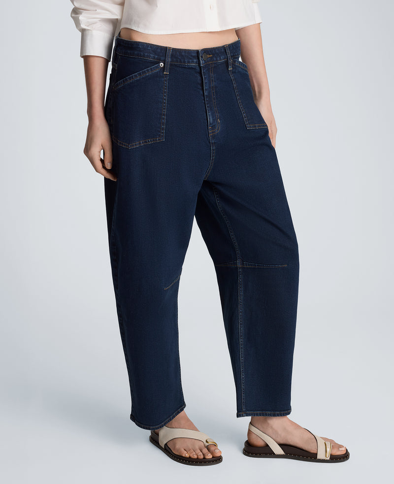 Kenneth Cole - High Rise Fly Front Cropped Barrel Jeans WOMENS DENIM for Women