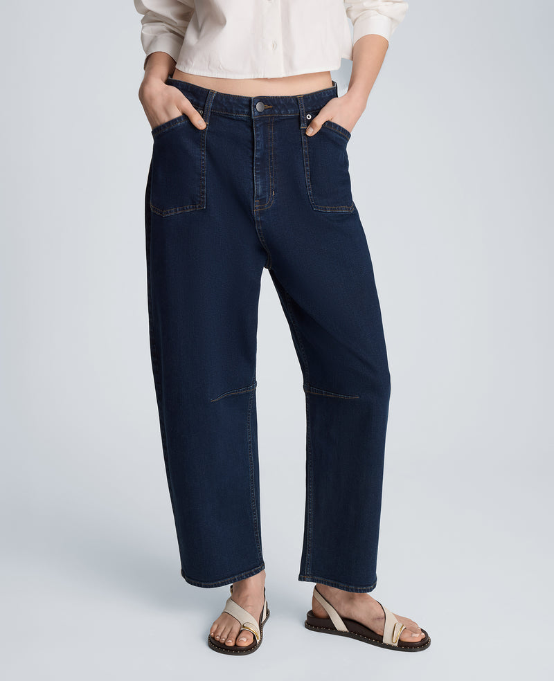 Kenneth Cole - High Rise Fly Front Cropped Barrel Jeans WOMENS DENIM for Women