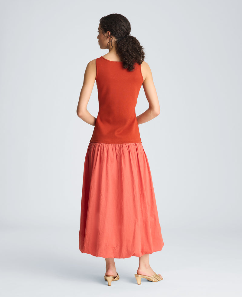 Kenneth Cole - Tank Dress with Draped Woven Skirt WOMENS DRESS for Women