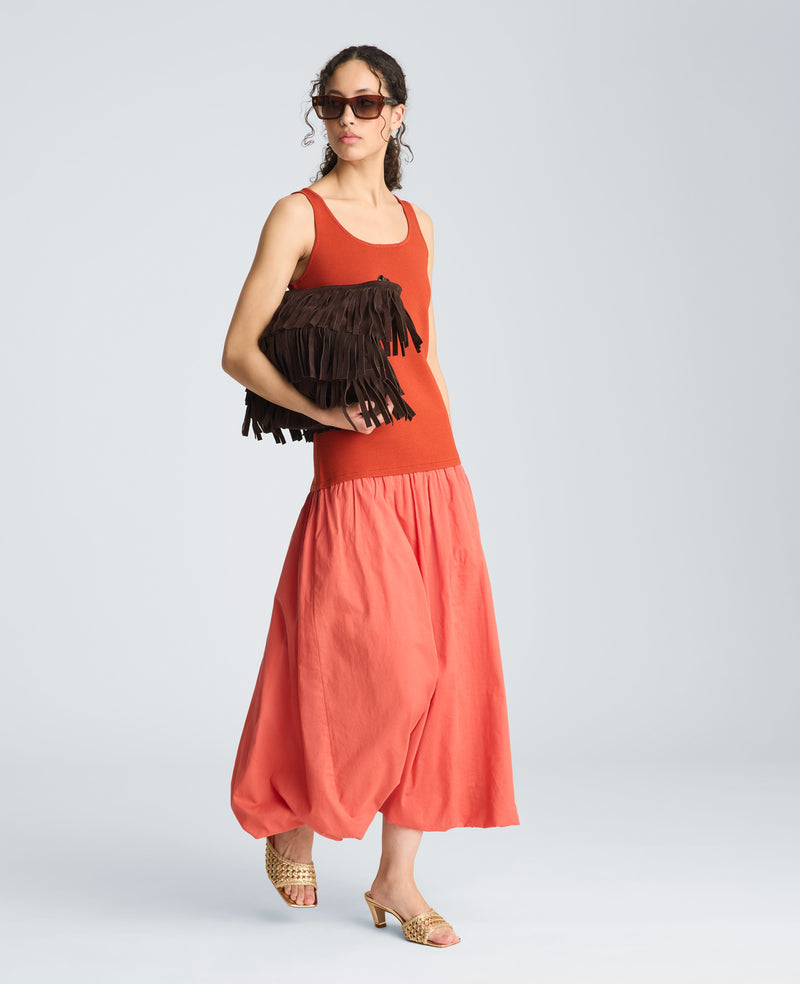 Kenneth Cole - Tank Dress with Draped Woven Skirt WOMENS DRESS for Women