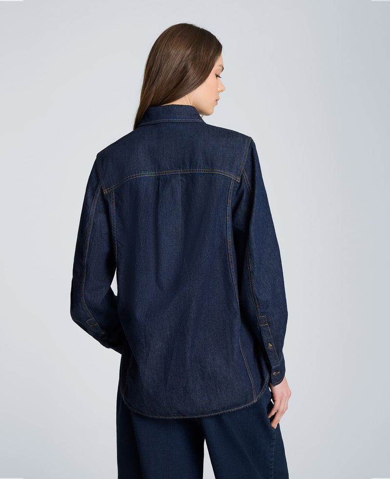 Kenneth Cole - Button Down Shirt with Stitching WOMENS DENIM for Women