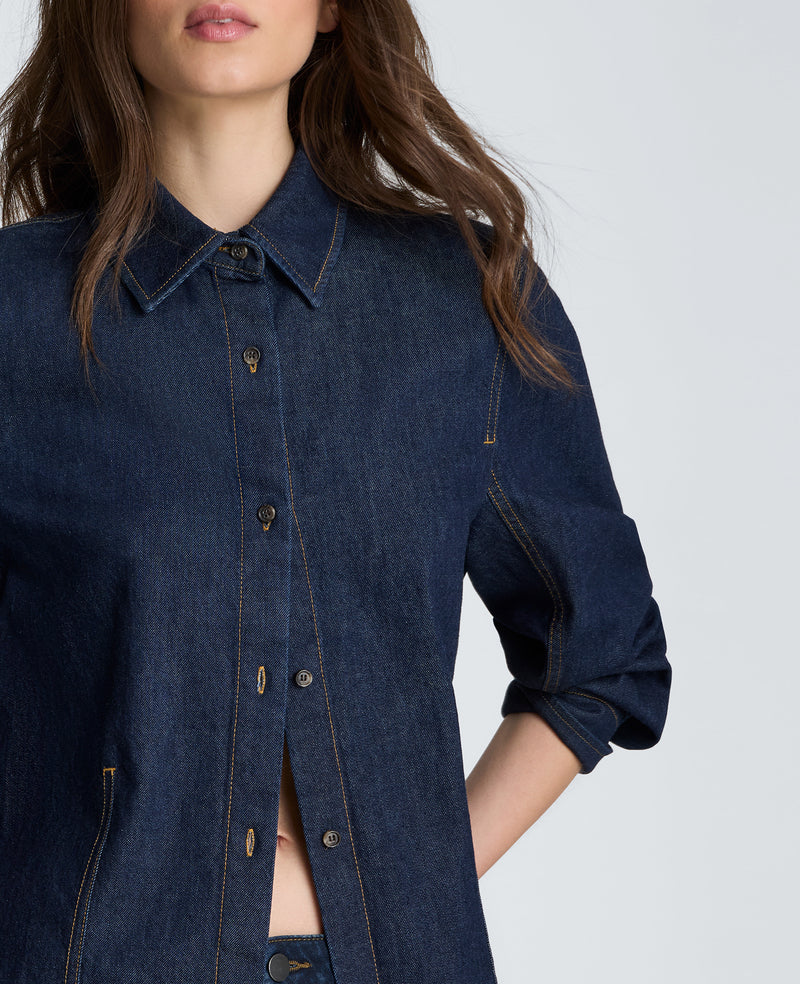 Kenneth Cole - Button Down Shirt with Stitching WOMENS DENIM for Women