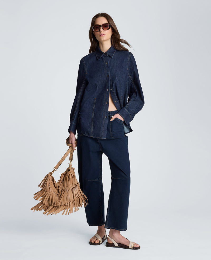 Kenneth Cole - Button Down Shirt with Stitching WOMENS DENIM for Women