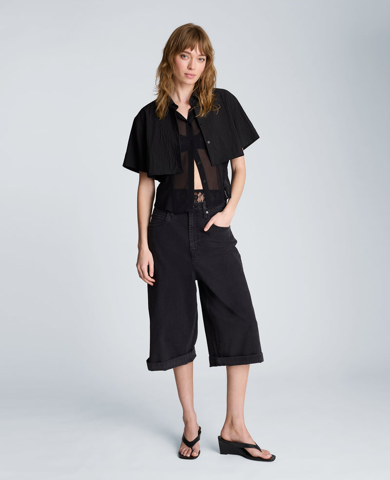Kenneth Cole - High Rise Fly Front Culotte Short WOMENS DENIM for Women