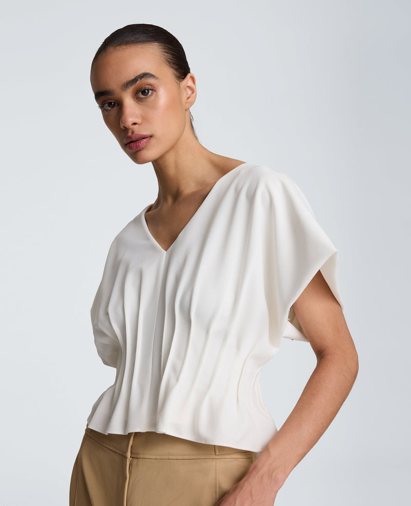 Kenneth Cole - Pleated V-Neck Pullover Top WOMENS KNITS for Women