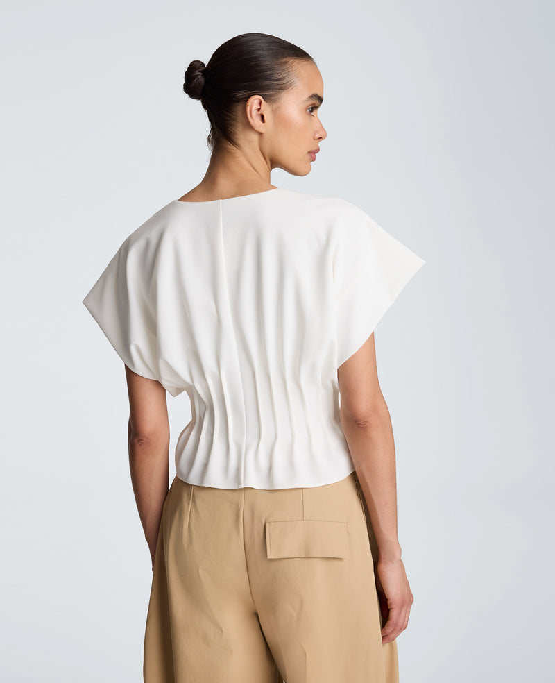 Kenneth Cole - Pleated V-Neck Pullover Top WOMENS KNITS for Women