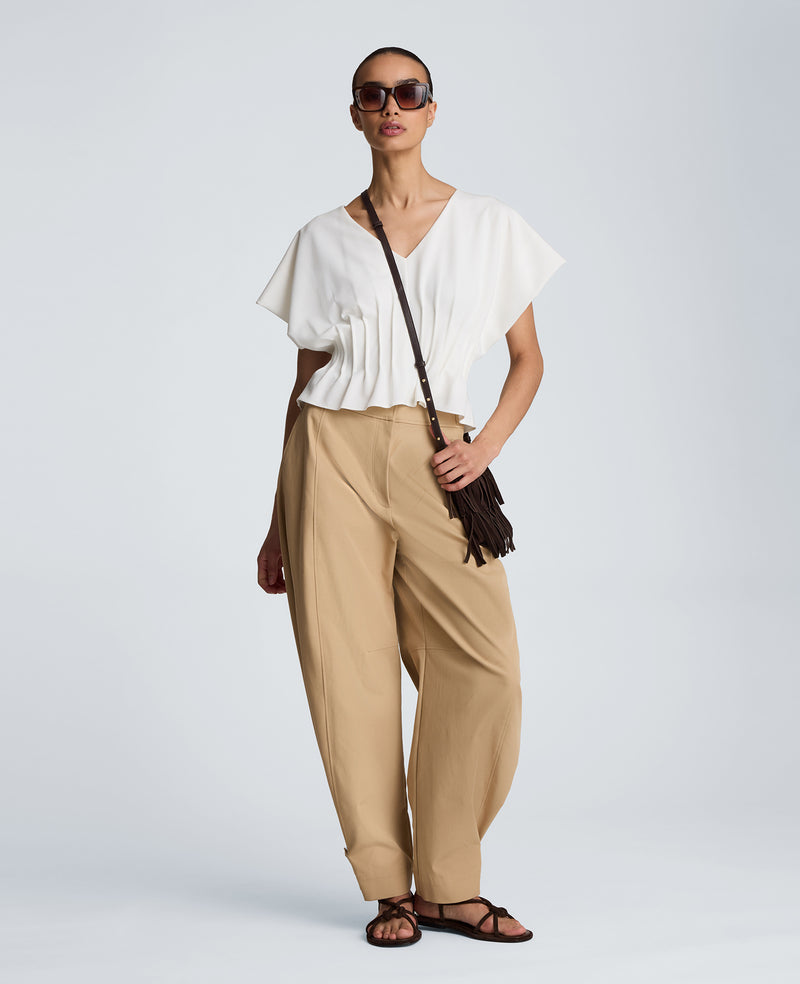 Kenneth Cole - Pleated V-Neck Pullover Top WOMENS KNITS for Women