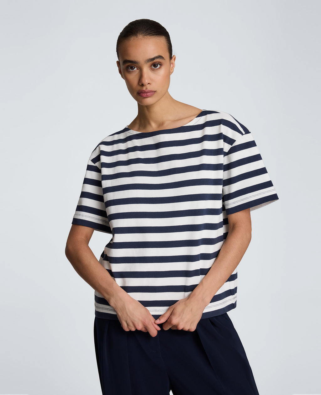 Kenneth Cole - Boat Neck Boyfriend Tee WOMENS KNITS for Women 