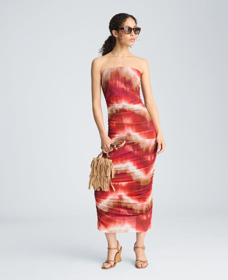 midi dress with ruched waist Kenneth Cole