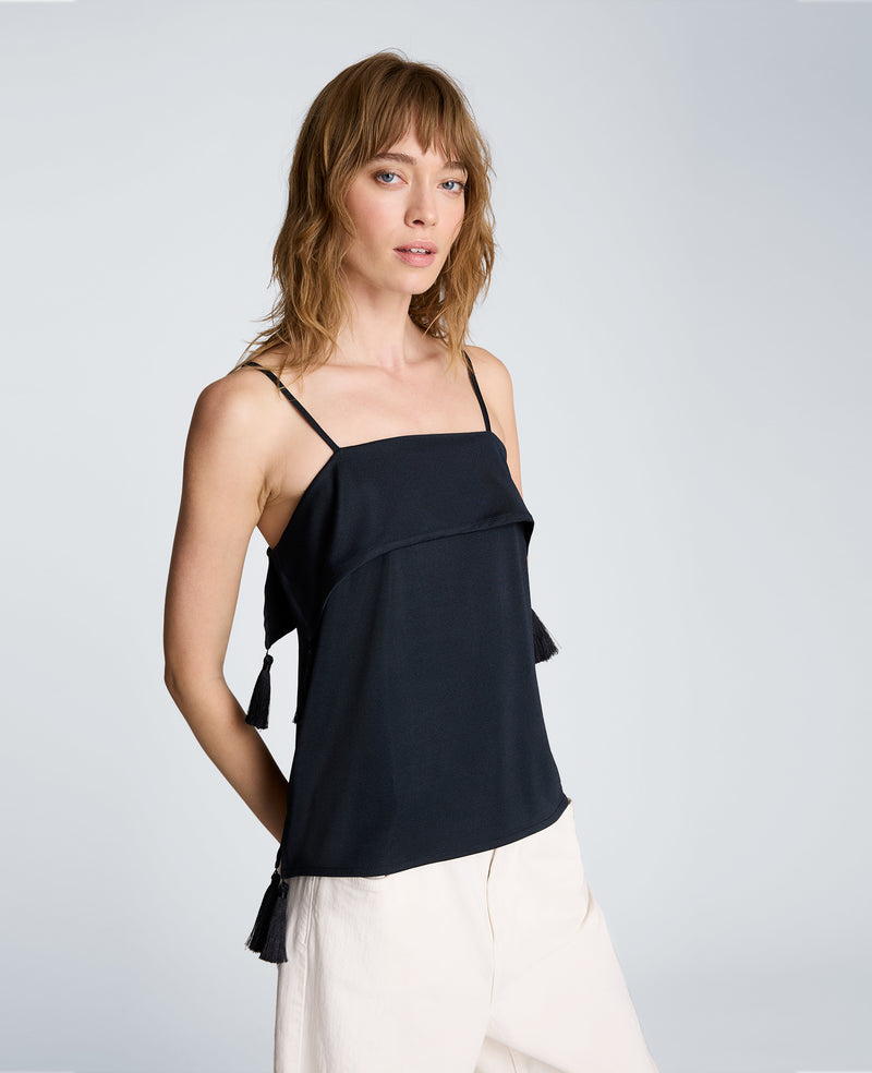 Kenneth Cole - Foldover Cami with Tassels WOMENS KNITS for Women