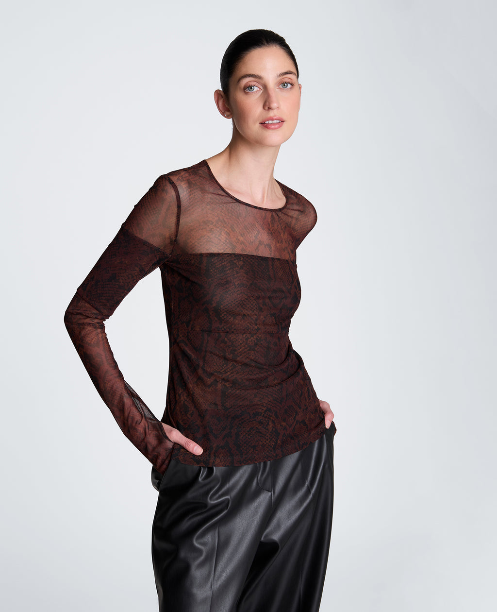 Kenneth Cole - Long Sleeve Pullover Crew Neck with Panels WOMENS KNITS for Women 