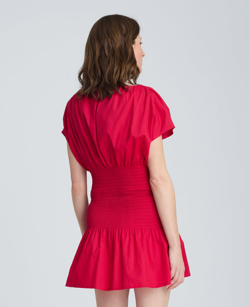 Kenneth Cole | Smocked Waist Mini Dress in PUNCH Kenneth Cole | Smocked Waist Mini Dress in PUNCH