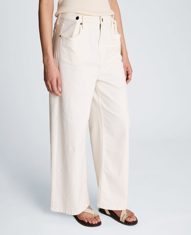 Kenneth Cole - High Rise Fly Front Wide Leg Denim with Adjustable Waist WOMENS DENIM for Women