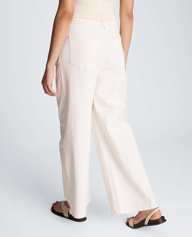 Kenneth Cole - High Rise Fly Front Wide Leg Denim with Adjustable Waist WOMENS DENIM for Women