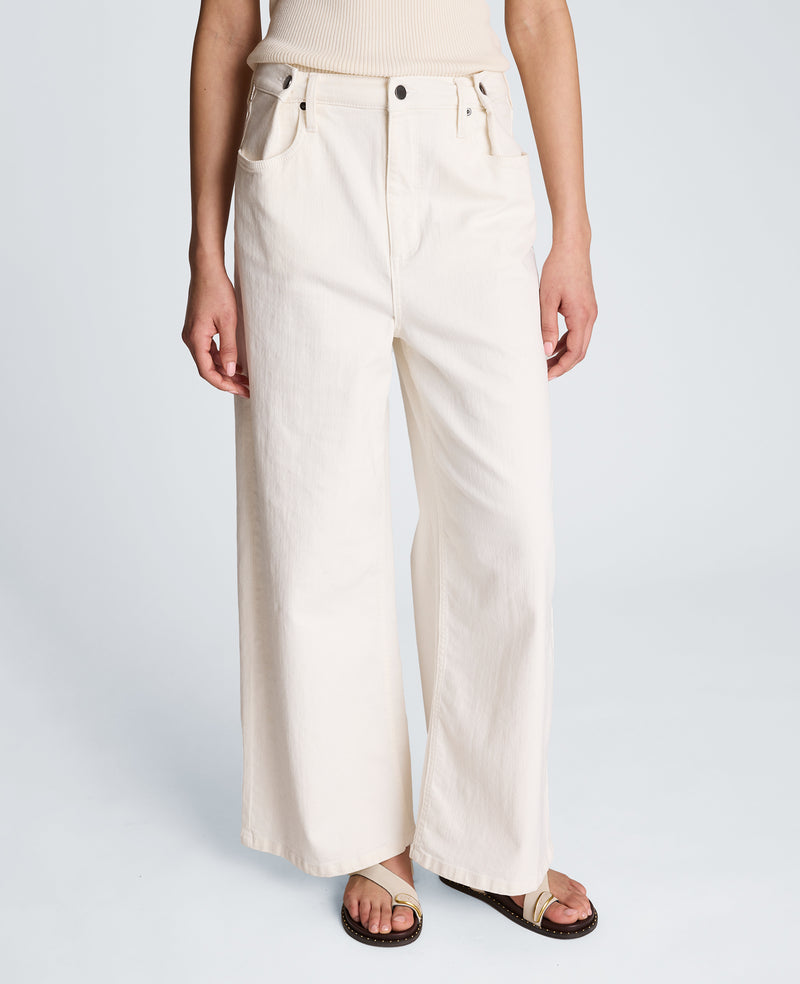 Kenneth Cole - High Rise Fly Front Wide Leg Denim with Adjustable Waist WOMENS DENIM for Women