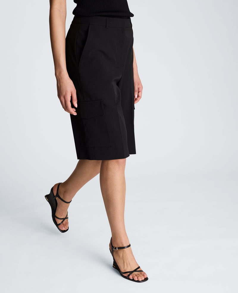 Kenneth Cole - Fly Front High Rise Long Short with Cargo Pockets WOMENS SHORTS for Women