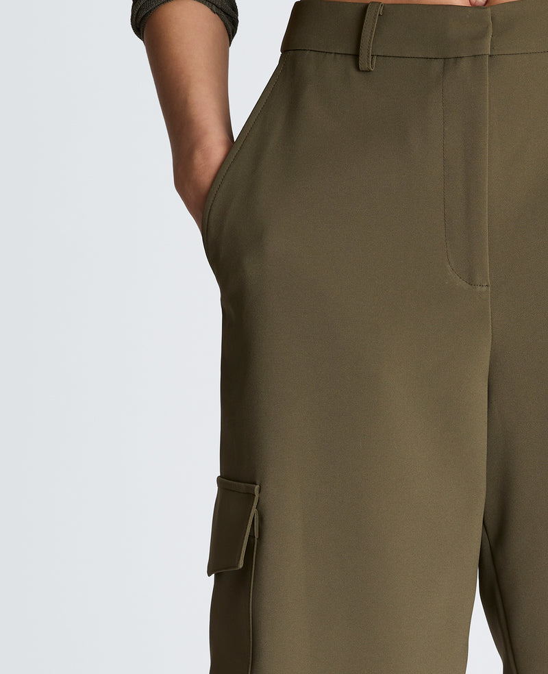 Kenneth Cole - Fly Front High Rise Long Short with Cargo Pockets WOMENS SHORTS for Women