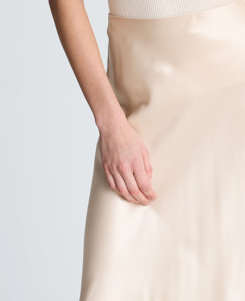 Kenneth Cole - Pull On Midi Skirt with Side Slit & Lace Trim WOMENS SKIRTS for Women