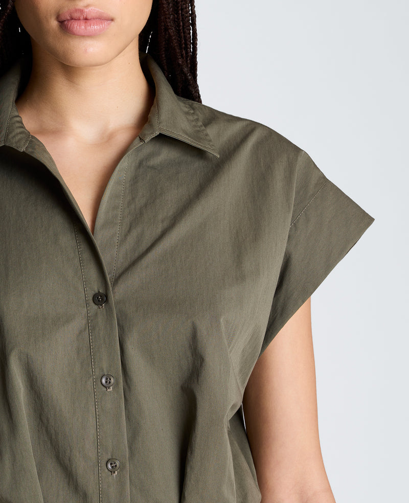 Kenneth Cole - Cropped Y-Neck Top with Gusset Sleeve WOMENS TOPS for Women