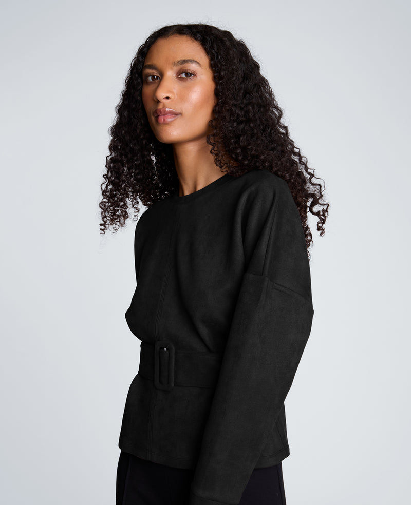 Kenneth Cole - Long Sleeve Crew Neck with Belt WOMENS KNITS for Women