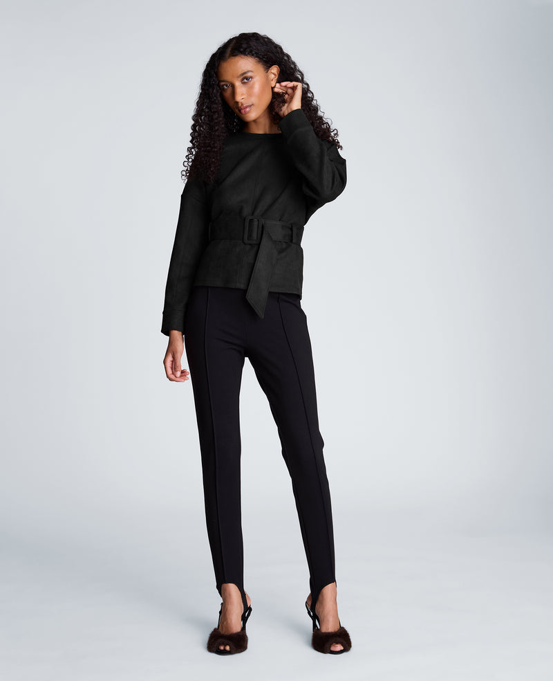 Kenneth Cole - Long Sleeve Crew Neck with Belt WOMENS KNITS for Women