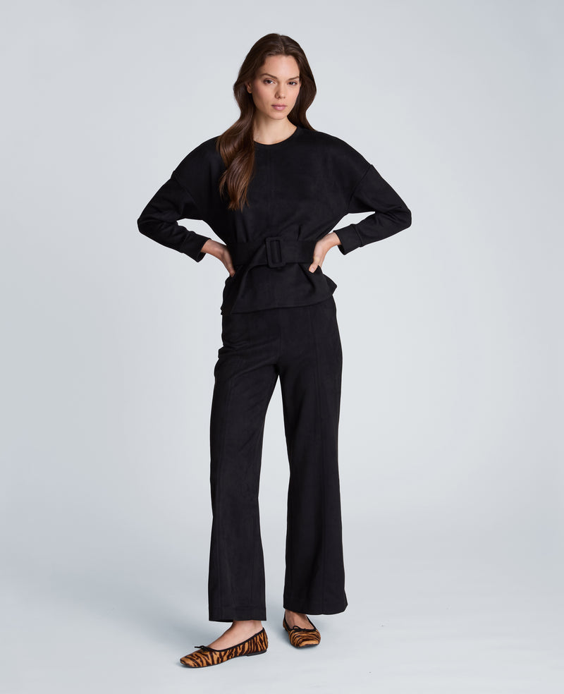 Kenneth Cole - Long Sleeve Crew Neck with Belt WOMENS KNITS for Women