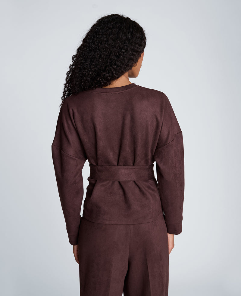 Kenneth Cole - Long Sleeve Crew Neck with Belt WOMENS KNITS for Women