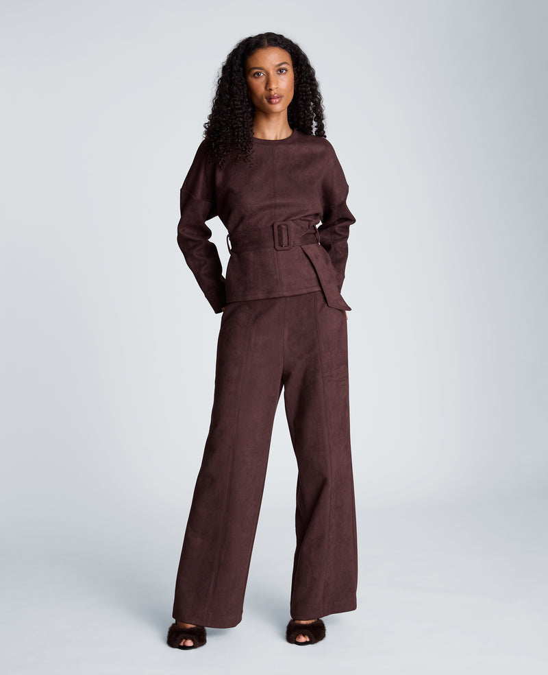 Kenneth Cole - Long Sleeve Crew Neck with Belt WOMENS KNITS for Women