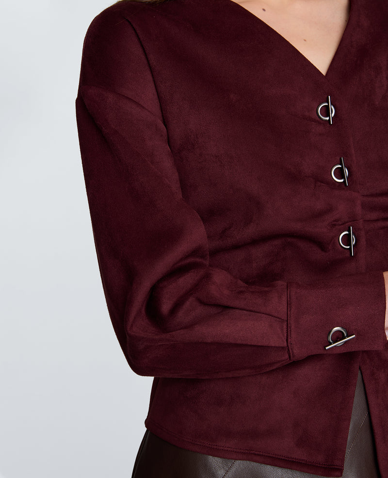 Kenneth Cole - Front Button Shirt with Assymetrical Hem WOMENS KNITS for Women