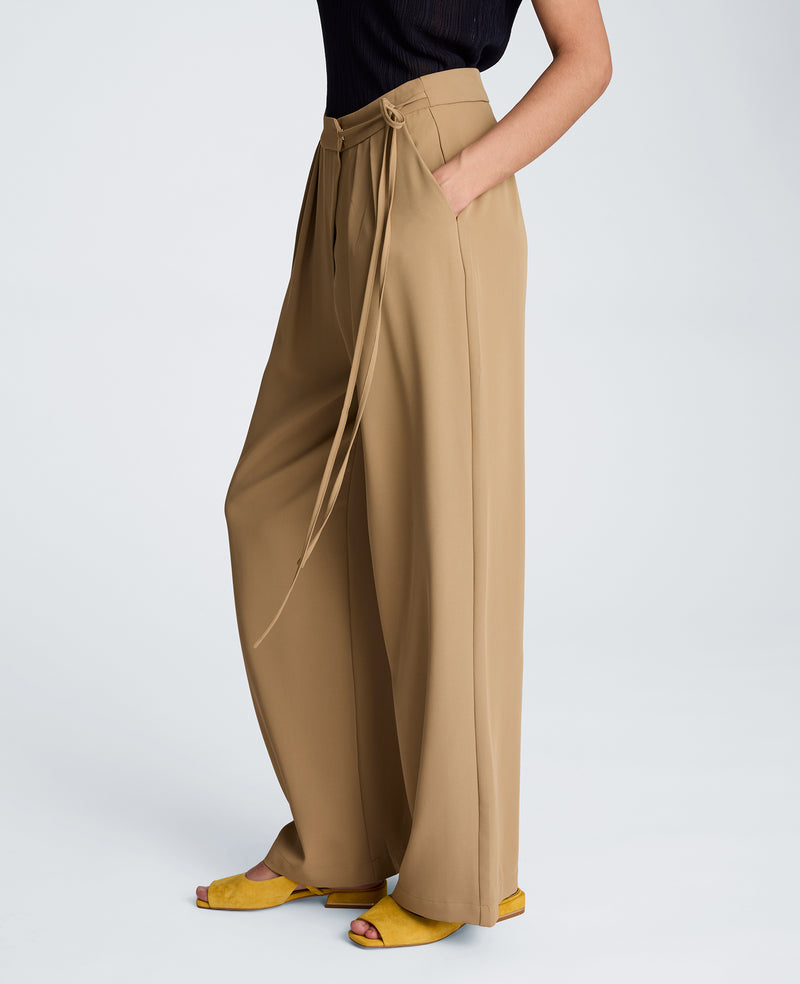 Kenneth Cole - High Rise Fly Front Wide Leg Asymmetrical Double Pleat Pant WOMENS PANTS for Women
