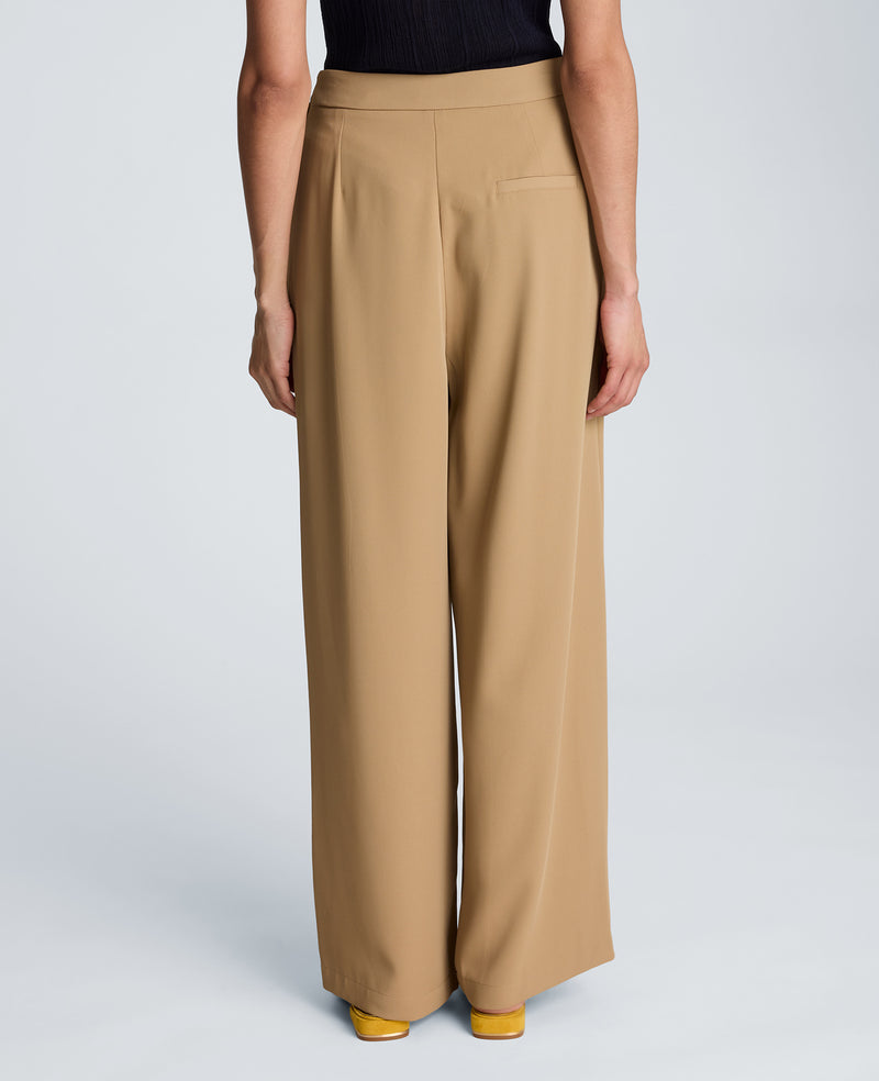 Kenneth Cole - High Rise Fly Front Wide Leg Asymmetrical Double Pleat Pant WOMENS PANTS for Women