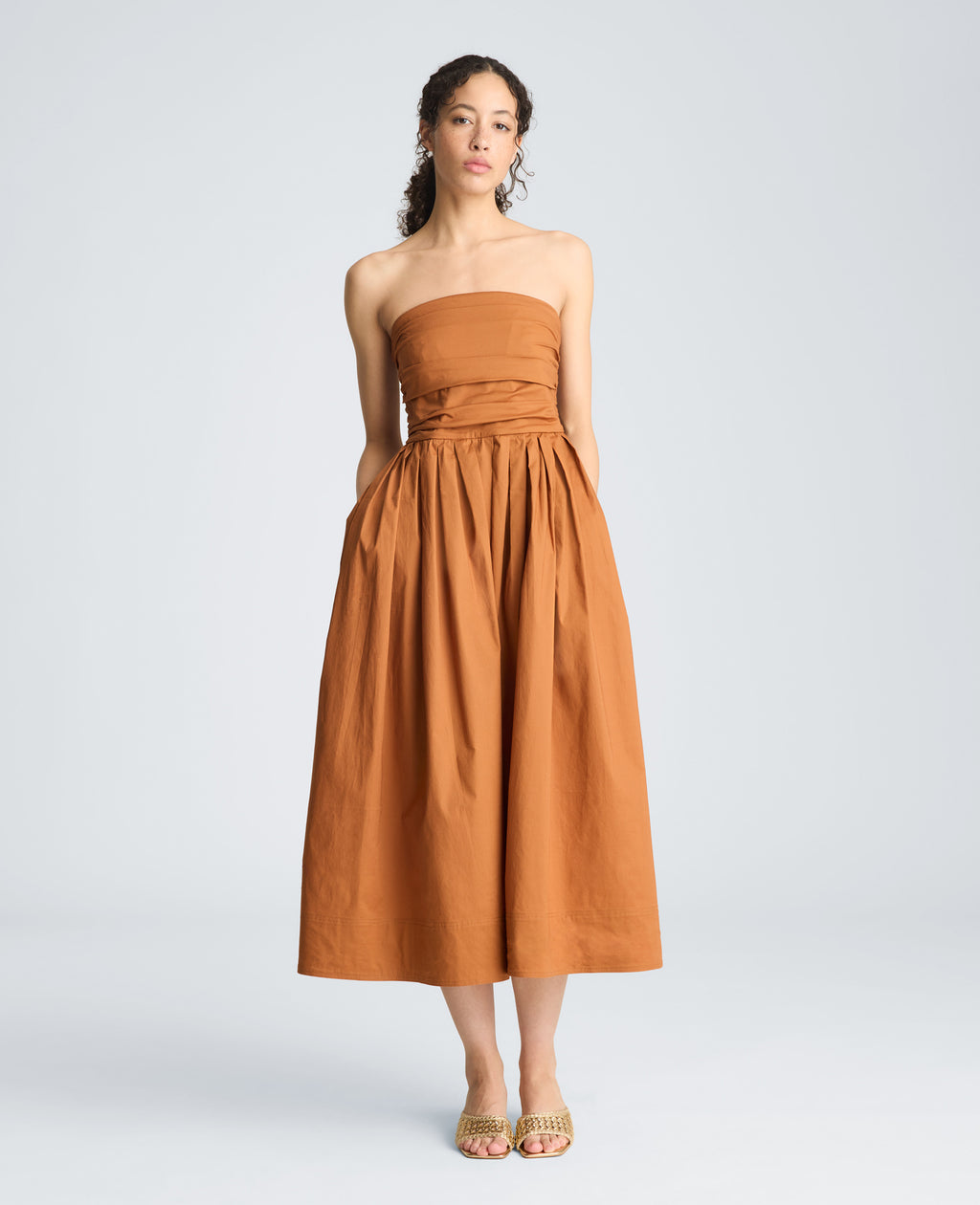 Kenneth Cole - Ruched Strapless Midi Dress WOMENS DRESS for Women 