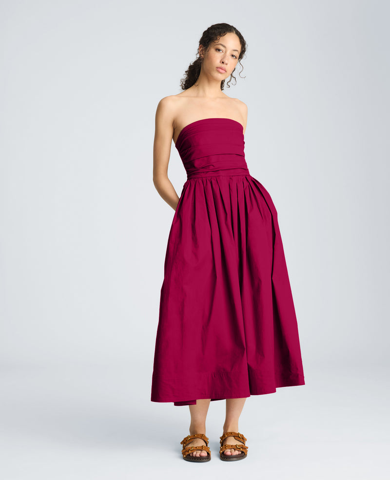 Kenneth Cole - Ruched Strapless Midi Dress WOMENS DRESS for Women