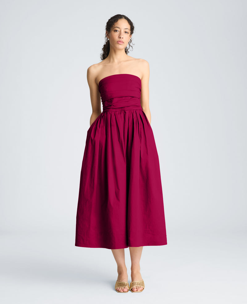 Kenneth Cole - Ruched Strapless Midi Dress WOMENS DRESS for Women