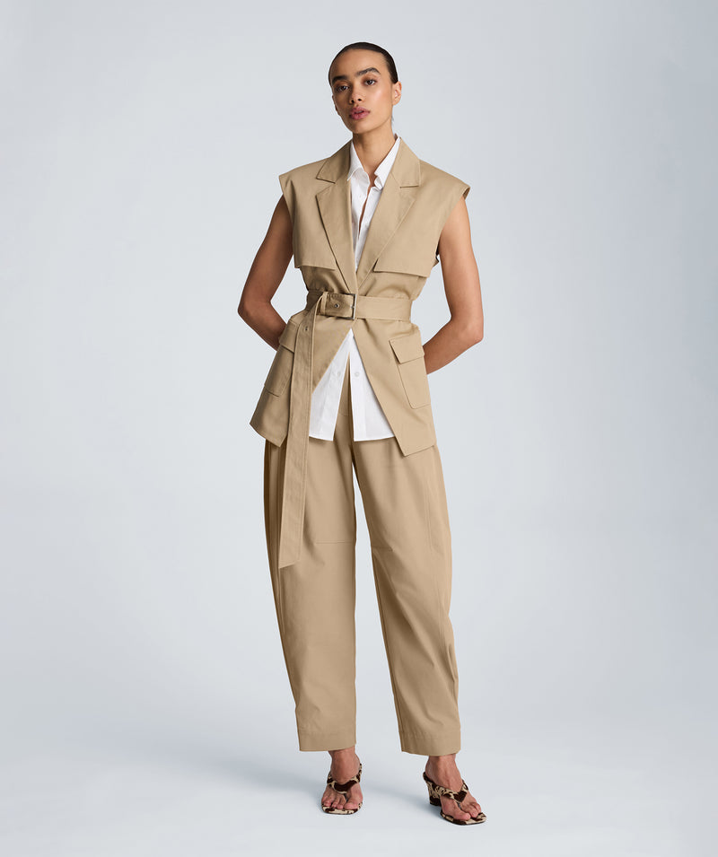 Kenneth Cole - High Rise Fly Front Barrel Leg Pant WOMENS PANTS for Women