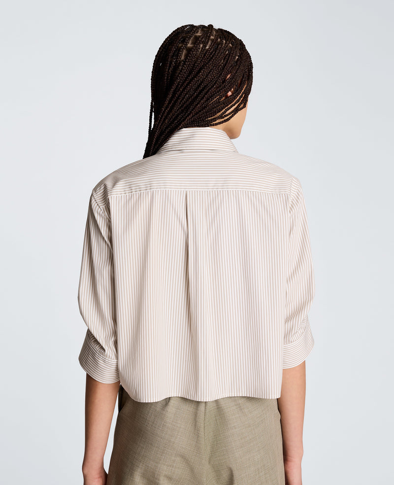 Kenneth Cole - Cropped Shirt with Pleated 3/4 Sleeve WOMENS SHIRTS for Women