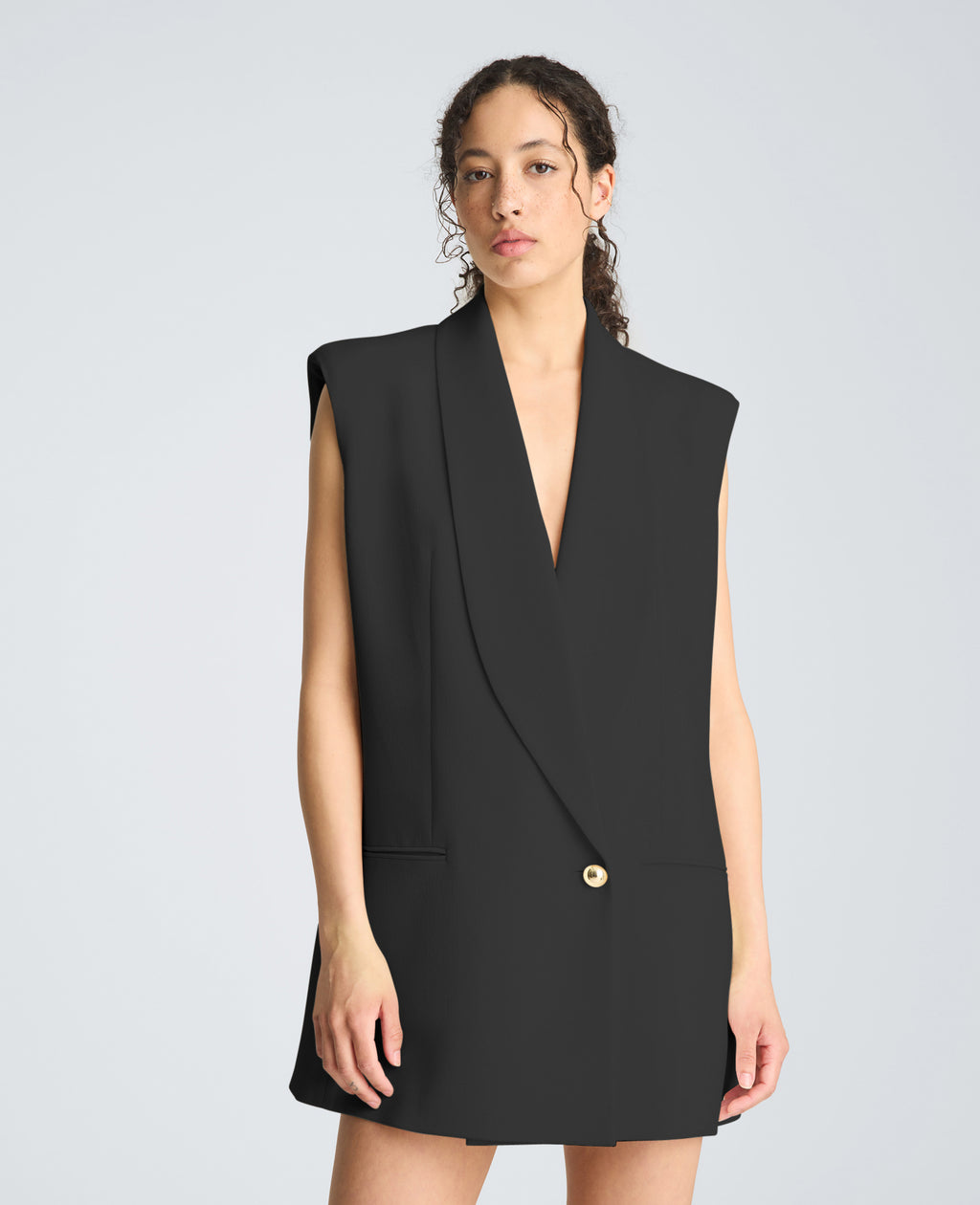 Kenneth Cole - Vest Mini Dress with Shawl Collar WOMENS DRESS for Women 