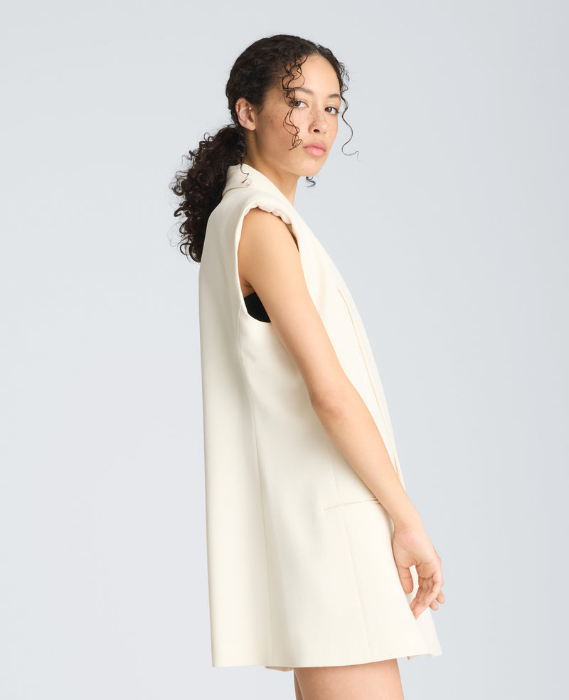 Kenneth Cole | Vest Mini Dress With Shawl Collar in OYSTER, Size: 10 Kenneth Cole | Vest Mini Dress With Shawl Collar in OYSTER, Size: 10
